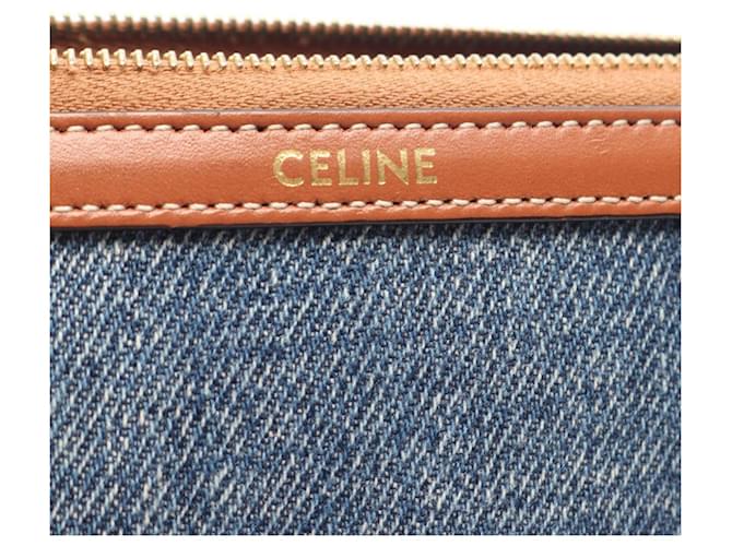 Céline Borsa a mano clutch Celine Triomphe Second Bag Marrone Blu navy - vista 4