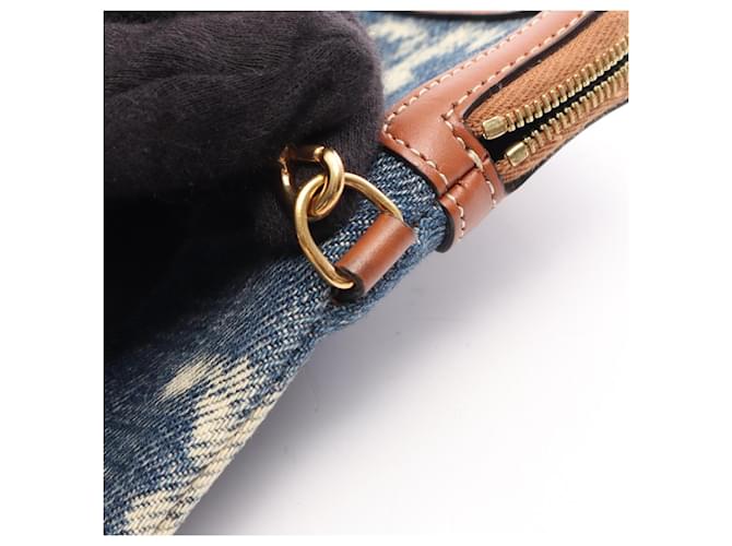 Céline Borsa a mano clutch Celine Triomphe Second Bag Marrone Blu navy - vista 8