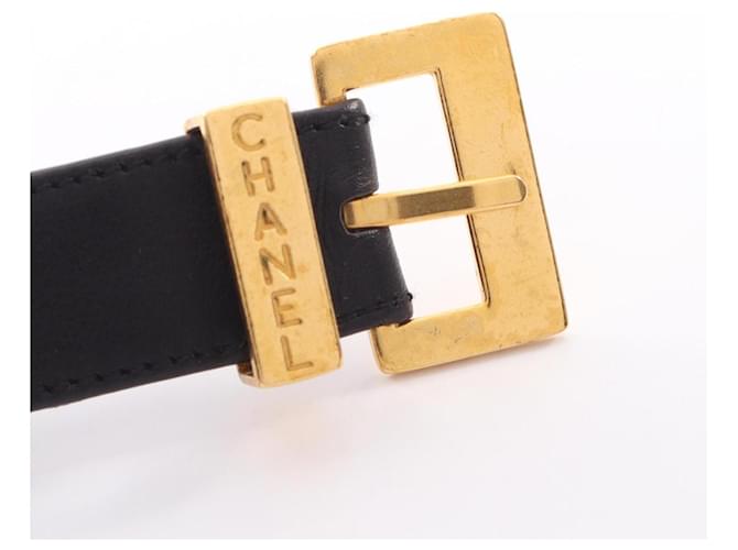 Chanel Ledergürtel mit Kette Schwarz Golden - Ansicht 2