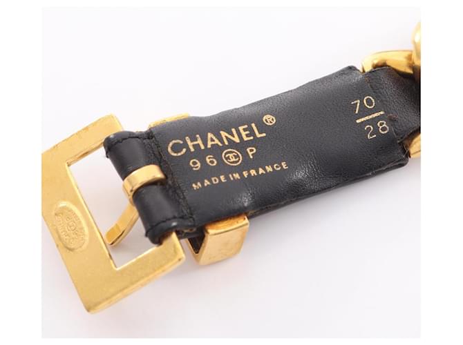 Chanel Ledergürtel mit Kette Schwarz Golden - Ansicht 4
