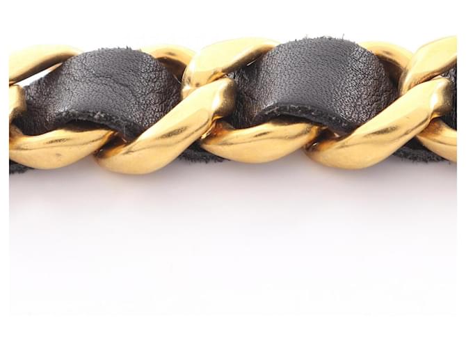 Chanel Ledergürtel mit Kette Schwarz Golden - Ansicht 5