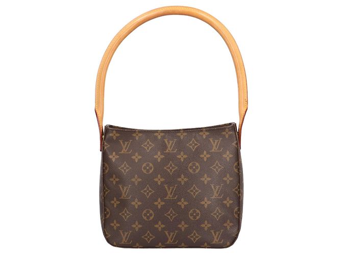 Borsa a tracolla Louis Vuitton Looping MM Monogram Marrone - vista 3