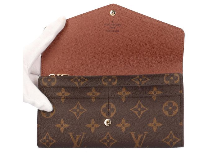 Louis Vuitton Portefeuille Sarah Monogram Long Wallet Marrone - vista 5
