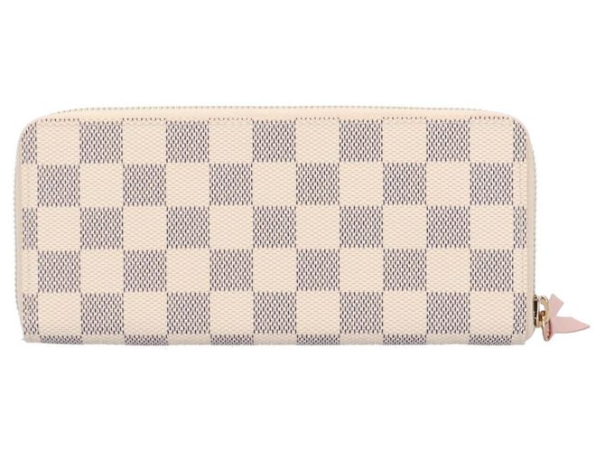 Louis Vuitton Portefeuille Clemence Damier Azur Long Wallet Rosa Bianco - vista 2