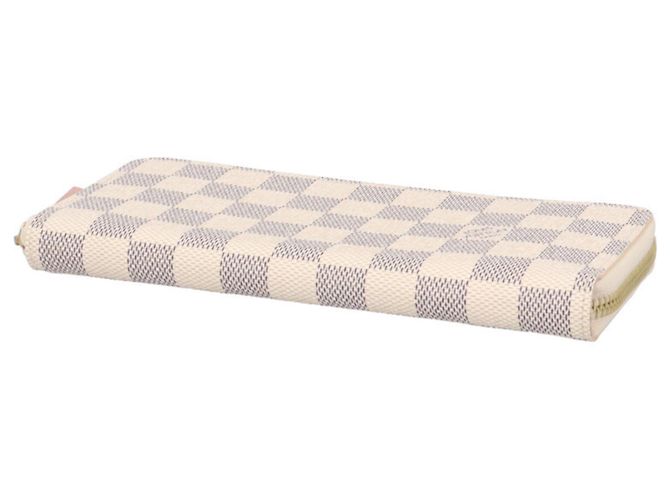 Louis Vuitton Portefeuille Clemence Damier Azur Long Wallet Rosa Bianco - vista 4