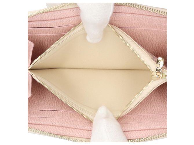 Louis Vuitton Portefeuille Clemence Damier Azur Long Wallet Rosa Bianco - vista 6