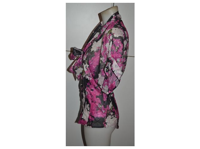 Camicetta Paul Smith Black Label Floreale Nero Rosa Bianco Verde - vista 2