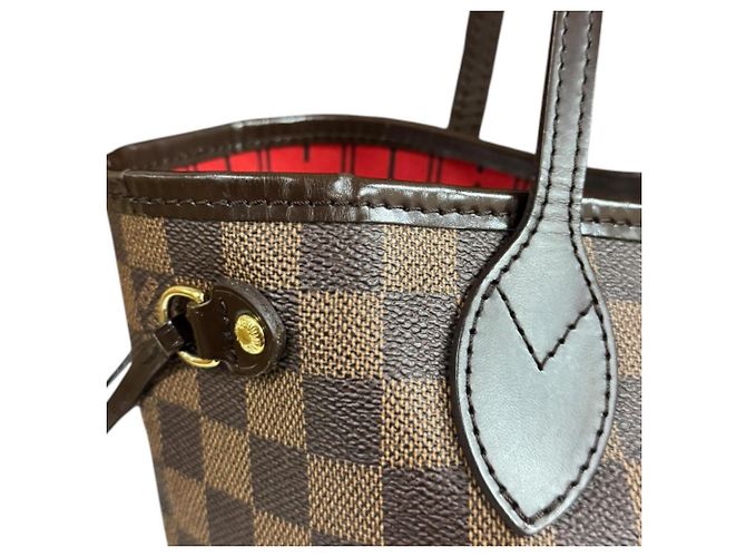 Borsa Tote Louis Vuitton Neverfull PM Damier Marrone - vista 13