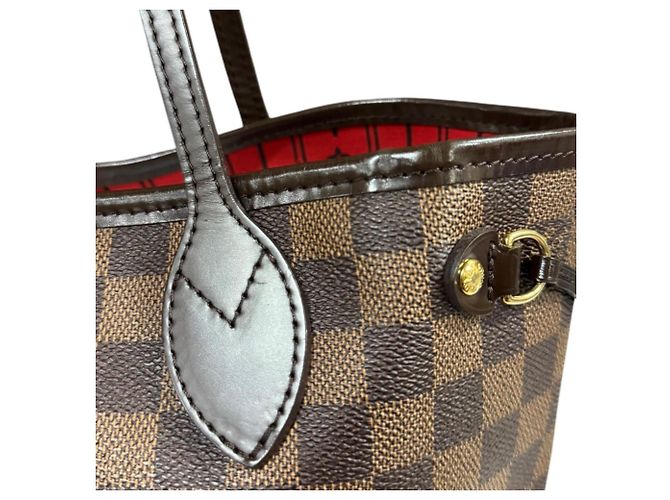 Borsa Tote Louis Vuitton Neverfull PM Damier Marrone - vista 14