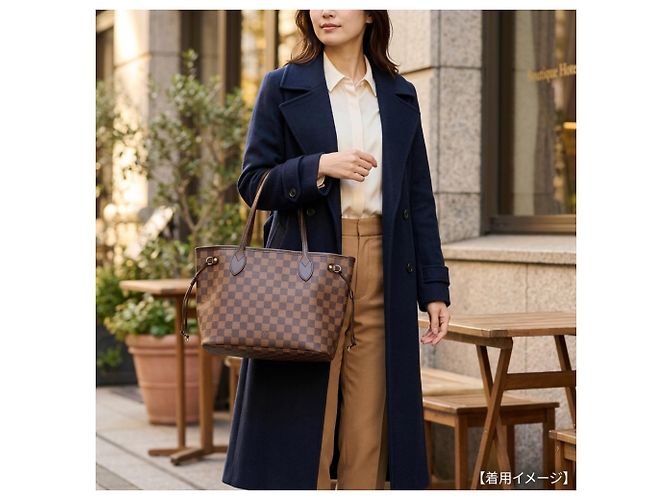 Borsa Tote Louis Vuitton Neverfull PM Damier Marrone - vista 16