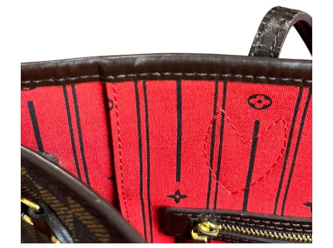 Borsa Tote Louis Vuitton Neverfull MM Damier Marrone - vista 10