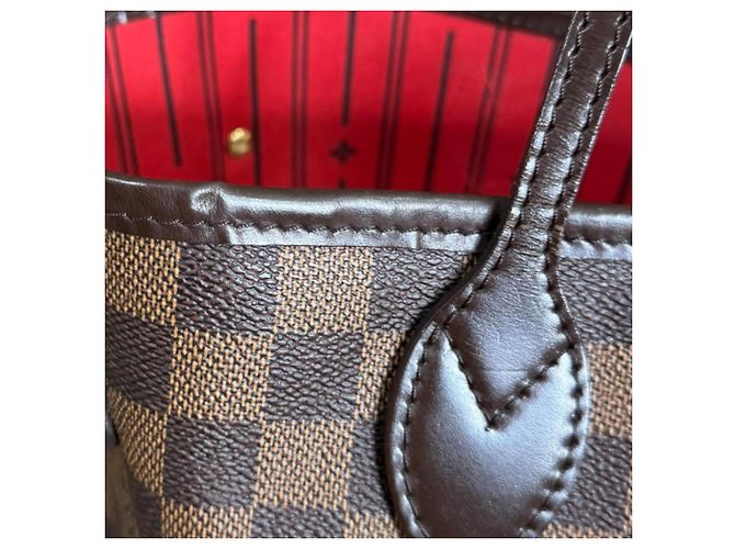 Borsa Tote Louis Vuitton Neverfull MM Damier Marrone - vista 13