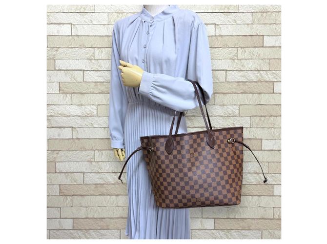 Borsa Tote Louis Vuitton Neverfull MM Damier Marrone - vista 2