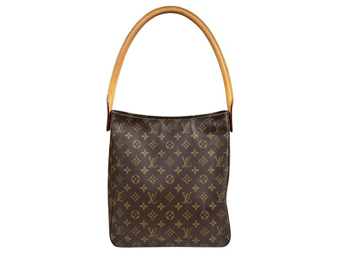 Borsa a tracolla Louis Vuitton Looping GM Monogram Marrone - vista 3
