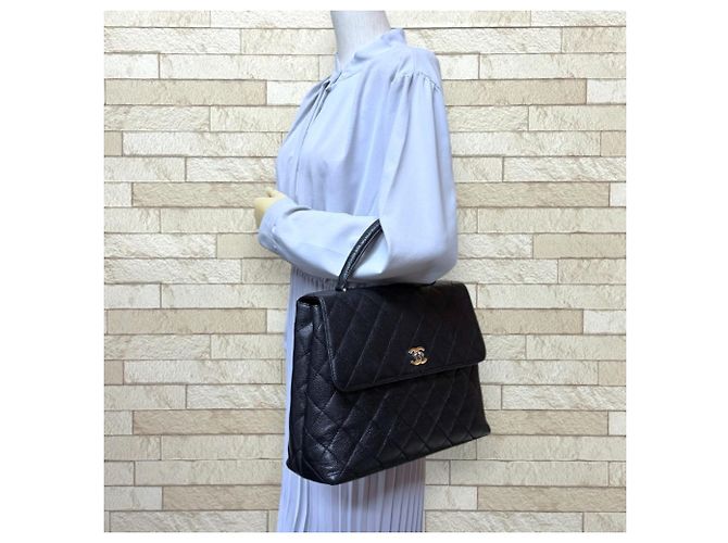 Borsa Chanel Top Handle Matelassé Nero - vista 2