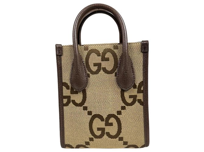 Borsa a tracolla Gucci Jumbo GG Marrone Beige - vista 3