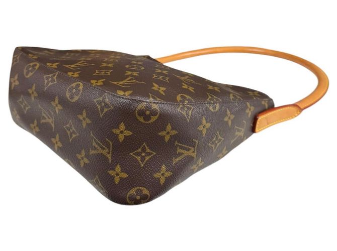 Borsa a tracolla Louis Vuitton Looping MM Monogram Marrone - vista 4