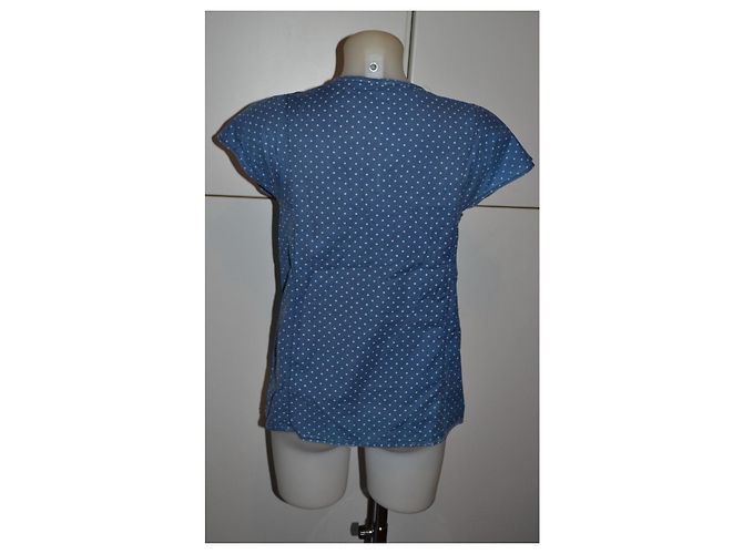 Golden Goose Deluxe Brand Top de algodão com bolinhas Azul - vista 3