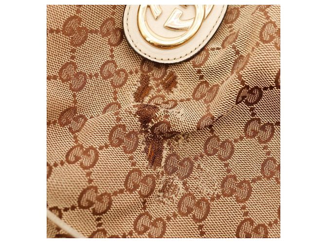 Borsa Hobo Gucci in tela monogram Marrone Beige - vista 10