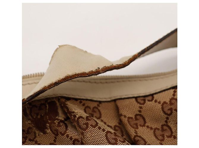 Borsa Hobo Gucci in tela monogram Marrone Beige - vista 12