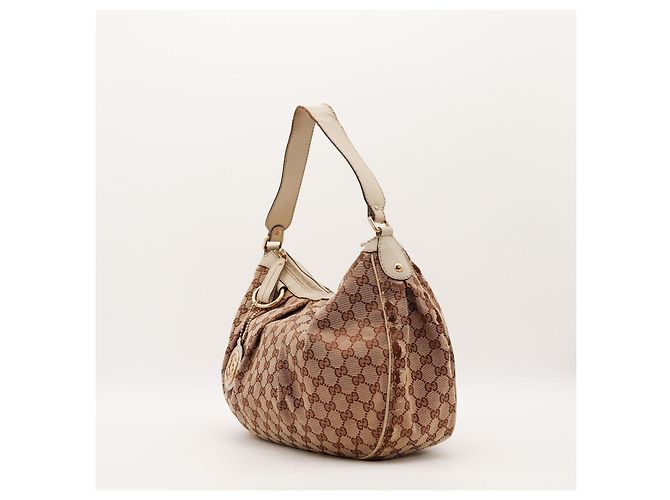 Borsa Hobo Gucci in tela monogram Marrone Beige - vista 2