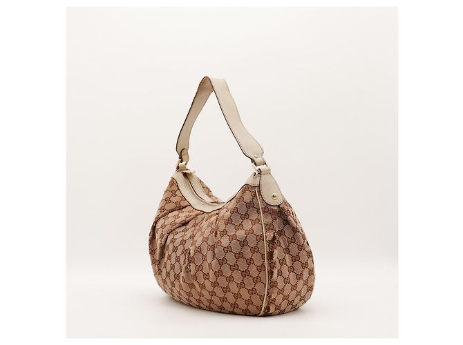 Borsa Hobo Gucci in tela monogram Marrone Beige - vista 4