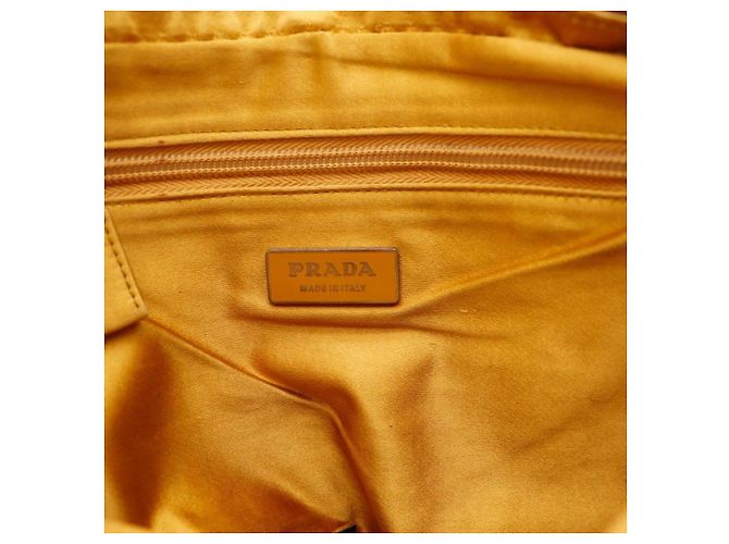 Prada Zweifarbige Schultertasche Beige Orange - Ansicht 11