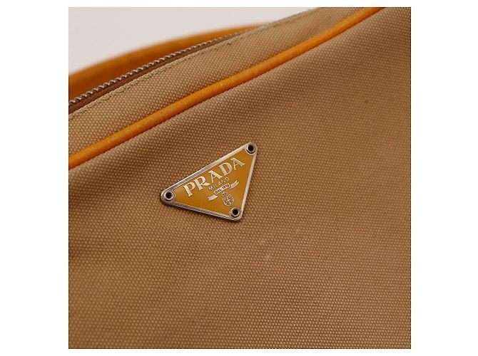 Prada Zweifarbige Schultertasche Beige Orange - Ansicht 7