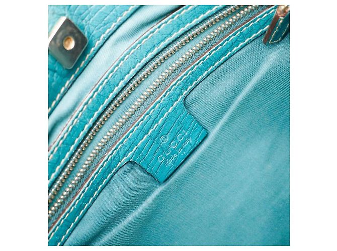 Borsa a tracolla Gucci in tela monogramma e pelle Marrone D'oro Turchese - vista 8