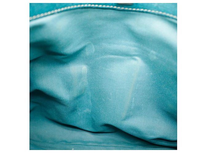 Borsa a tracolla Gucci in tela monogramma e pelle Marrone D'oro Turchese - vista 9