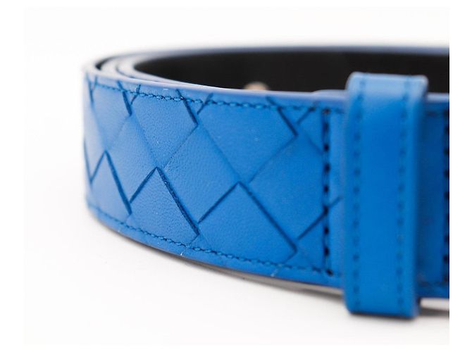 Bottega Veneta Intrecciato Ledergürtel Blau - Ansicht 2