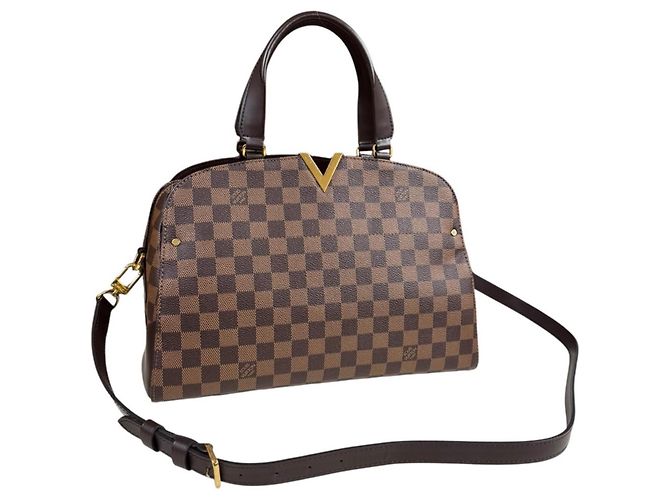 Borsa a tracolla Louis Vuitton Kensington Bowling Damier Marrone - vista 11