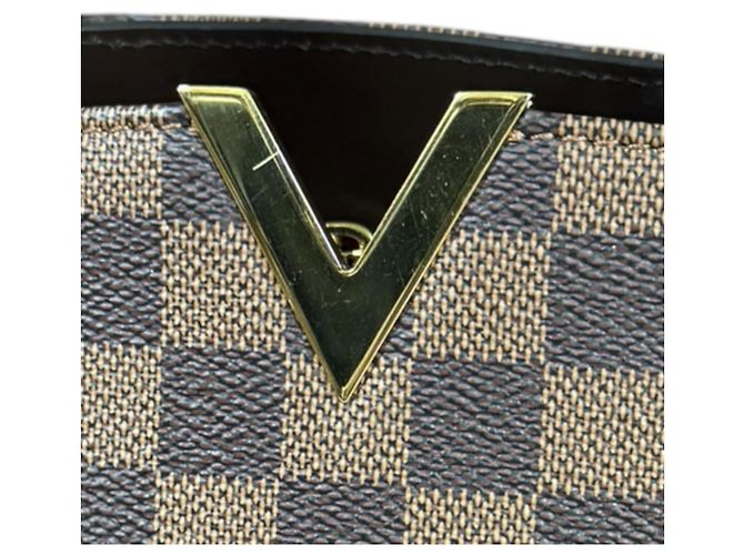 Borsa a tracolla Louis Vuitton Kensington Bowling Damier Marrone - vista 12
