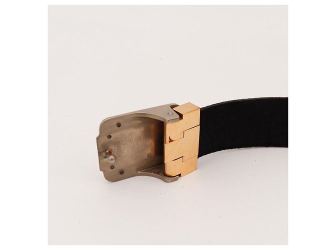 Cartier Gürtel mit Schnalle Schwarz Golden - Ansicht 2