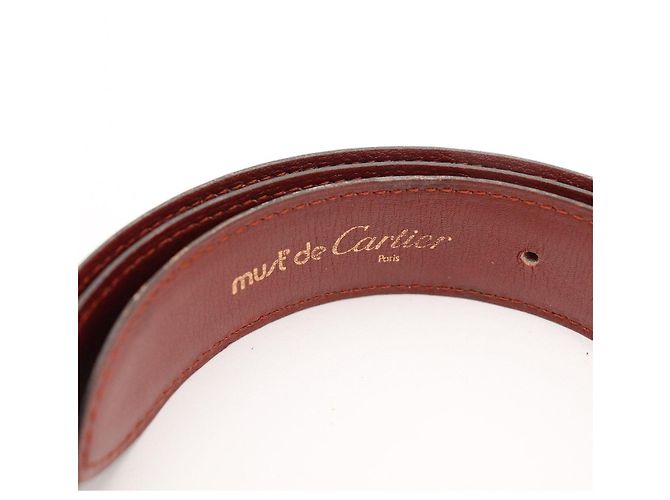 Must de Cartier Gürtel mit Gold- und Silberverschluss Braun Silber Hardware Gold hardware - Ansicht 2