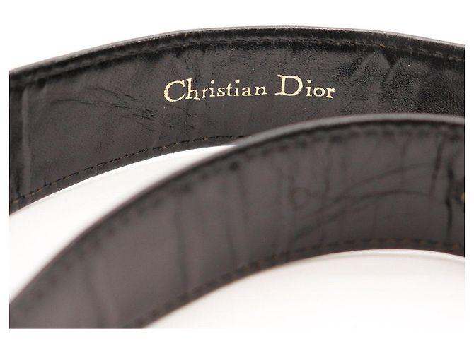 Cinto Christian Dior CD Monogram Preto Bege - vista 4