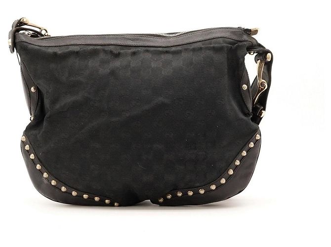 Bolsa Hobo Gucci em tela monogramada com tachas Preto - vista 2