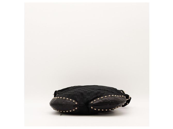 Bolsa Hobo Gucci em tela monogramada com tachas Preto - vista 5