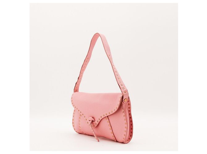 Céline Borsa a tracolla borchiata in pelle rosa Celine - vista 2