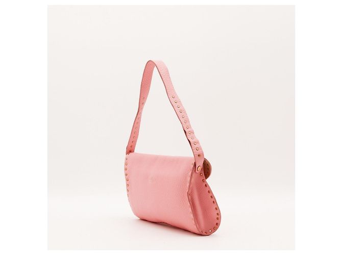 Céline Borsa a tracolla borchiata in pelle rosa Celine - vista 4