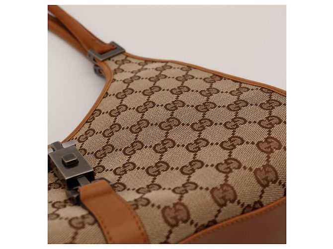 Borsa Hobo Jackie in tela monogram Gucci Marrone Monogramma - vista 7