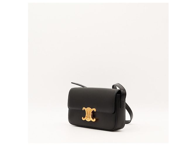 Céline Borsa a tracolla Triomphe in pelle di vitello Nero - vista 2