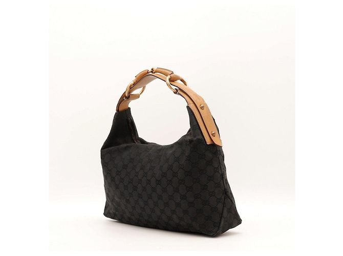 Borsa Hobo Gucci in tela monogramma Nero - vista 4