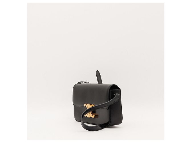 Céline Bolso de hombro Celine Triomphe en piel negra Negro - vista 2