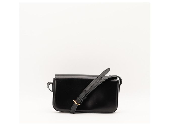 Céline Bolso de hombro Celine Triomphe en piel negra Negro - vista 3