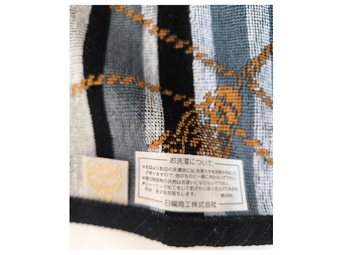 Ensemble de deux serviettes MCM monogramme Marron Noir Blanc Doré Gris - vue 8