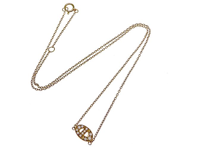 Christian Dior 750YG Logo Diamond Halskette für Damen - Ansicht 7