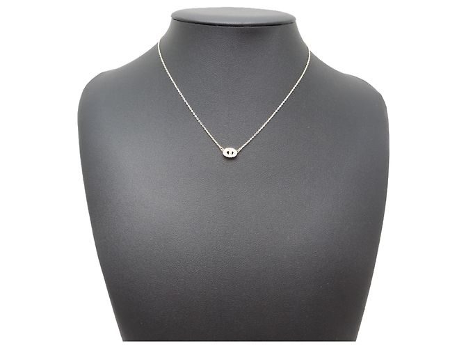 Christian Dior 750YG Logo Diamond Halskette für Damen - Ansicht 8