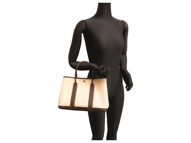 Hermès Borsa Tote Hermes Garden Party TPM Beige - vista 8