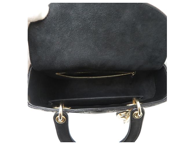 Borsa Lady Christian Dior in pelle d'agnello nera Nero - vista 6